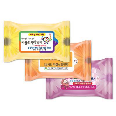 국화 3종 렌덤(유광) 물향기 물티슈 20매용
