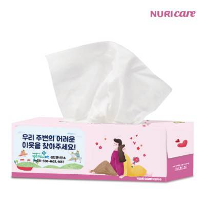 고급 미용티슈 130매 (스티커부착) 각티슈