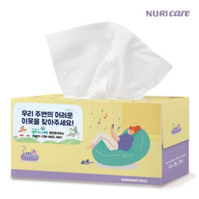 고급 미용티슈 250매 (스티커부착) 각티슈