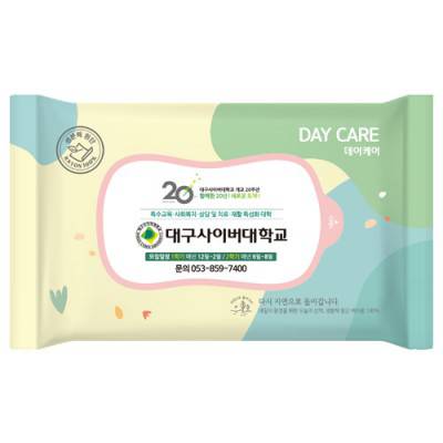 데이케어 파스텔 생분해물티슈 10매(40gsm) 녹색인증 FSC인증원단