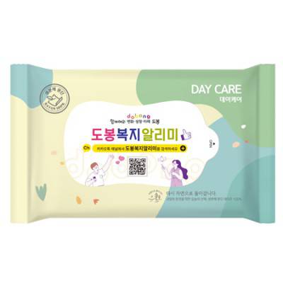 데이케어 파스텔 생분해물티슈15매(40gsm) 녹색인증 FSC인증원단