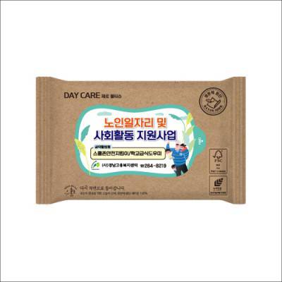 데이케어 제로 생분해물티슈 10매(40gsm) 녹색인증 FSC인증원단