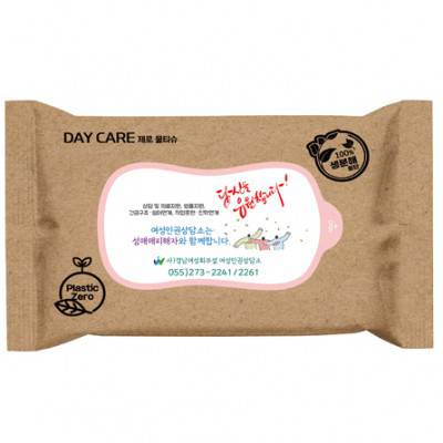 데이케어 제로 생분해물티슈20매(40gsm) 녹색인증 FSC인증원단