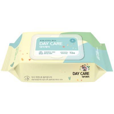 데이케어 패밀리 생분해물티슈72매엠보(60gsm)