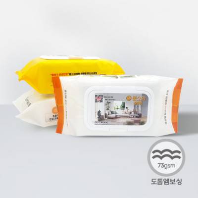 소량 비닐인쇄 물티슈 60매 (73g 엠보싱)