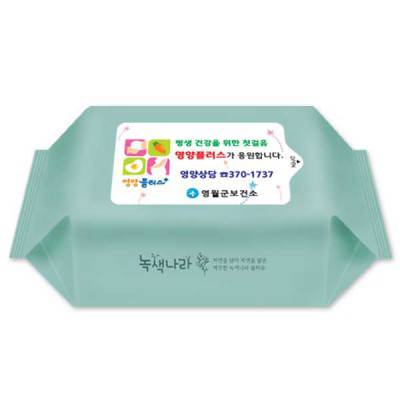 (DH)녹색나라 민트그린 휴대용 라벨형 물티슈(50매)