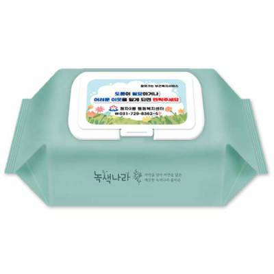 (DH)녹색나라 민트그린 휴대용 캡형 물티슈(50매)