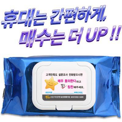 NEW 메탈블루 캡형 물티슈(40매)