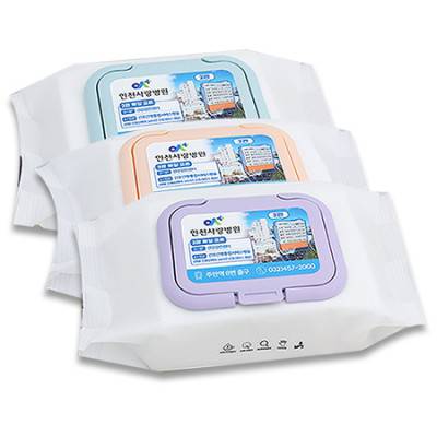 무광화이트 칼라캡형 물티슈(40매)