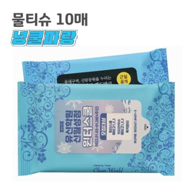 홍보용 파랑 물티슈 10매