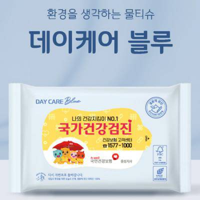 데이케어 블루 10매 친환경 물티슈