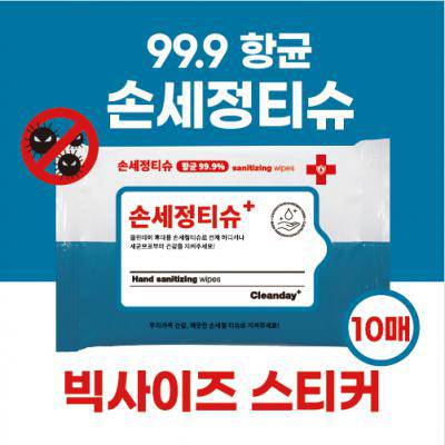 10매 손세정티슈 99.9항균