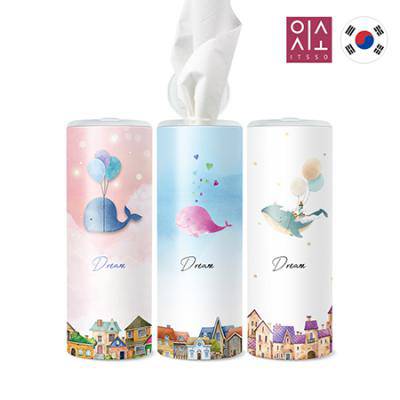 잇소 슬림티슈 60매 날아라고래+뚜껑스티커부착