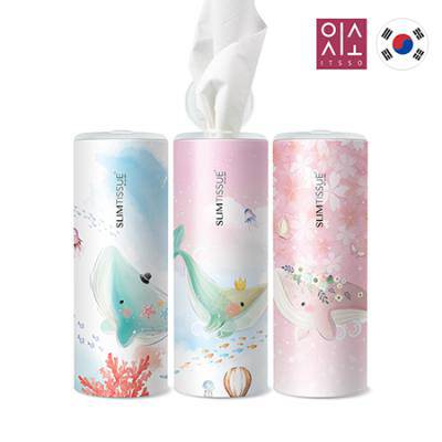 잇소 슬림티슈 60매 내마음속고래+뚜껑스티커부착