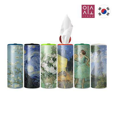 잇소 슬림티슈 60매 명화 시리즈1+뚜껑스티커부착