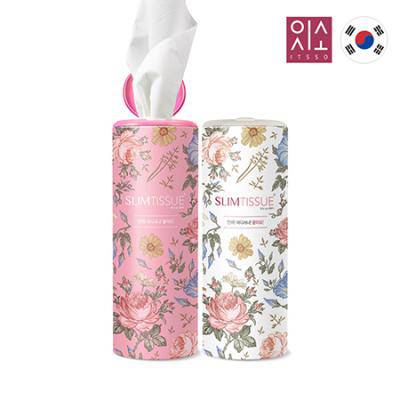 잇소 슬림티슈 60매 플라워티슈+뚜껑스티커부착