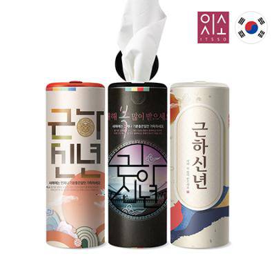 잇소 슬림티슈 60매 근하신년+뚜껑스티커부착