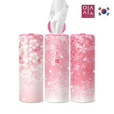 잇소 슬림티슈 60매 벚꽃에디션+뚜껑스티커부착