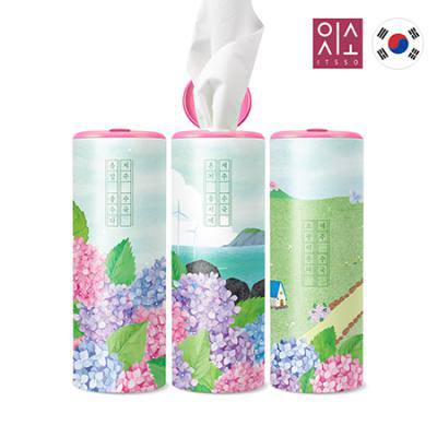 잇소 슬림티슈 60매 제주수국+뚜껑스티커부착
