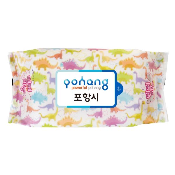 베베미뇽공룡 80매 라벨형물티슈