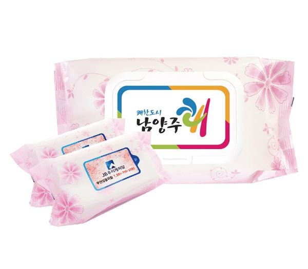 코스모스핑크 80매 캡형 물티슈